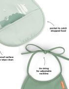 Done by Deer Set 2 bavetici cu buzunar Croco green
