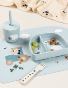 Done by Deer Set 2 cani cu pai din silicon Tiny Farm Blue 2 x 120 ml