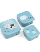 Done by Deer Set 3 caserole pentru gustari Tiny Farm blue