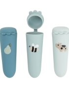 Done by Deer Set 3 forme pentru inghetata din silicon Dotti blue