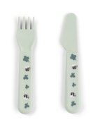 Done by Deer Set de masa din silicon cu ventuza Foodie Tiny Farm green
