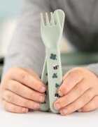 Done by Deer Set de masa din silicon cu ventuza Foodie Tiny Farm green