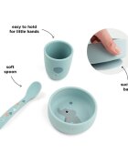 Done by Deer Set pentru prima masa Celebration blue cu ventuza