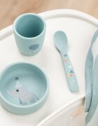 Done by Deer Set pentru prima masa Celebration blue cu ventuza