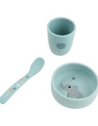 Done by Deer Set pentru prima masa Celebration blue cu ventuza