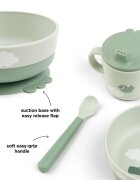 Done by Deer Set pentru primele mese cu ventuza Foodie Happy Clouds Green