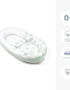 DOOMOO Baby Nest din bumbac organic Cocoon Leaves Aqua Green