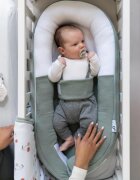 DOOMOO Baby Nest din bumbac organic Cocoon Tetra Jersey Green