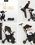 Doona Tricicleta pentru copii Liki Trike Gold Editie Limitata ultrapliabila maner parental ajustabil spatar reglabil in multiple pozitii roti Eva si cadru din aluminiu varsta 10 luni+