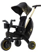 Doona Tricicleta pentru copii Liki Trike Gold Editie Limitata ultrapliabila maner parental ajustabil spatar reglabil in multiple pozitii roti Eva si cadru din aluminiu varsta 10 luni+