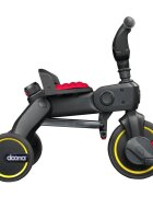 Doona Tricicleta pentru copii Liki Trike S1 Flame Red ultrapliabila in 3 secunde capotina cu protectie UV maner cu control al directiei spatar reglabil multiple pozitii roti din cauciuc Eva si cadru din aluminiu