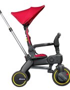 Doona Tricicleta pentru copii Liki Trike S1 Flame Red ultrapliabila maner cu control al directiei spatar reglabil multiple pozitii cadru de aluminiu roti din cauciuc Eva suse detasabile cu spuma de memorie capotina cu protectie UV