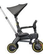 Doona Tricicleta pentru copii Liki Trike S1 Grey Hound ultrapliabila in 3 secunde capotina cu protectie UV maner cu control al directiei spatar reglabil multiple pozitii roti din cauciuc Eva si cadru din aluminiu