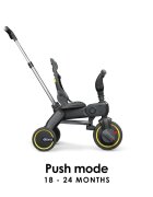 Doona Tricicleta pentru copii Liki Trike S1 Slate Green pliabila cu spatar reglabil suport pentru picioare maner cu control al directiei roti EVA si copertina