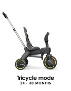 Doona Tricicleta pentru copii Liki Trike S1 Slate Green pliabila cu spatar reglabil suport pentru picioare maner cu control al directiei roti EVA si copertina