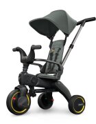 Doona Tricicleta pentru copii Liki Trike S1 Slate Green pliabila cu spatar reglabil suport pentru picioare maner cu control al directiei roti EVA si copertina