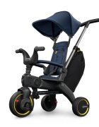 Doona Tricicleta pentru copii Liki Trike S3 Deep Blue ultrapliabila spatar reglabil in multiple pozitii ultracompacta frana cadru din aluminiu