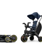 Doona Tricicleta pentru copii Liki Trike S3 Deep Blue ultrapliabila spatar reglabil in multiple pozitii ultracompacta frana cadru din aluminiu