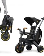 Doona Tricicleta pentru copii Liki Trike S5 Nitro Black de la 10 luni ultrapliabila spatar reglabil multiple pozitii roti de calitate superioara geanta transport