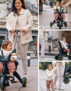 Doona Tricicleta pentru copii Liki Trike S5 Ocean Blue de la 10 luni ultrapliabila spatar reglabil multiple pozitii roti de calitate superioara geanta transport