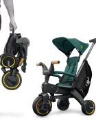 Doona Tricicleta pentru copii Liki Trike S5 Racing Green de la 10 luni ultrapliabila spatar reglabil multiple pozitii roti de calitate superioara geanta transport