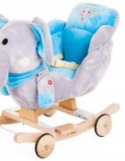 Doris Balansoar copii 2in1 Elefantel Albastru din plus cu roti si scaunelspatar confortabilcenturi de sigurantagreutate maxim admisa 30kg
