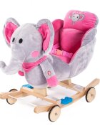 Doris Balansoar copii 2in1 Elefantel Roz din plus cu roti si scaunelspatar confortabilcenturi de sigurantagreutate maxim admisa 30kg