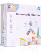 Doris Carusel muzical Blue Pinguin cu telecomanda si prindere universalajucarii detasabile cu zornaitoarecutie muzicala cu melodiitemporizatorvolum reglabil