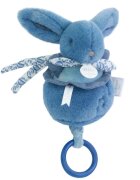 Doudou et Compagnie Iepuras muzical Doudou Albastru 20 cm pentru patut sau carucior