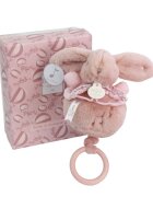 Doudou et Compagnie Iepuras muzical Doudou Roz 20 cm pentru patut sau carucior