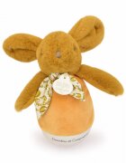 Doudou et Compagnie Veioza muzicala iepuras pufos 16 cm portocaliu