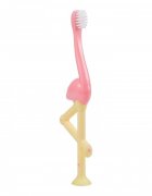 Dr.Brown Periuta de dinti pentru bebelusi si copii 0-3 ani cu peri moi si maner ergonomic Flamingo Pink