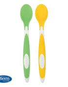 Dr.Brown Set 2 lingurite Soft Tip cu varf moale Fara BPA Sigure pentru gingiile bebelusilor Potrivit pentru sterilizare si curatare