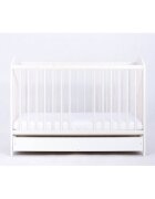 Drewex Patut Lulaya cu sertar Alb + Saltea Cocos 12 cm
