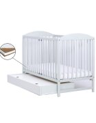 Drewex Patut Lulaya cu sertar Alb + Saltea Cocos 12 cm