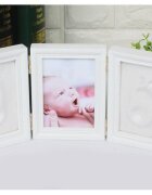 drool Kit rama foto tripla mobila cu 2 amprente mulaj natur culoare albastru