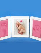 drool Kit rama foto tripla mobila cu 2 amprente mulaj natur culoare albastru