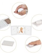 drool Kit rama foto tripla mobila cu 2 amprente mulaj natur culoare albastru