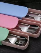 drool Set de tacamuri pentru calatorii Roz