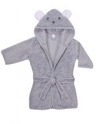 DUETBABY Halat de baie Ursulet pufos cu gluga si urechi 104-116 cm Grey