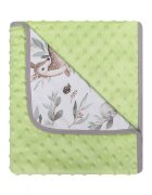DUETBABY Paturica cu doua fete Minky si bumbac 80x90 cm Green Forrest