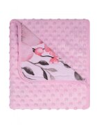 DUETBABY Paturica cu doua fete Minky si bumbac 80x90 cm Pink Flowers