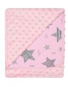 DUETBABY Paturica cu doua fete Minky si bumbac 80x90 cm Pink Stars