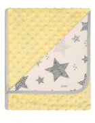 DUETBABY Paturica cu doua fete Minky si bumbac 80x90 cm Yellow Stars