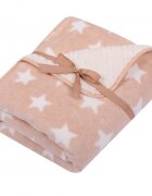 DUETBABY Paturica pufoasa cu doua fete 90x80 cm Beige Stars