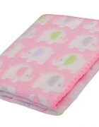 DUETBABY Paturica pufoasa pentru bebelusi 90x80 cm Pink Elefant