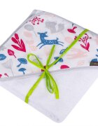 DUETBABY Prosop cu gluga din fibra de bambus 100x100 cm Blue Deer