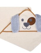 DUETBABY Prosop de baie cu gluga cu urechi din bumbac 80x80 cm Ecru Dog