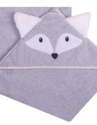 DUETBABY Prosop de baie cu gluga cu urechi din bumbac 80x80 cm Grey Fox