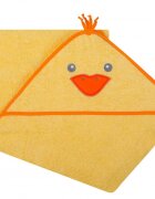 DUETBABY Prosop de baie cu gluga cu urechi din bumbac 80x80 cm Yellow Duck